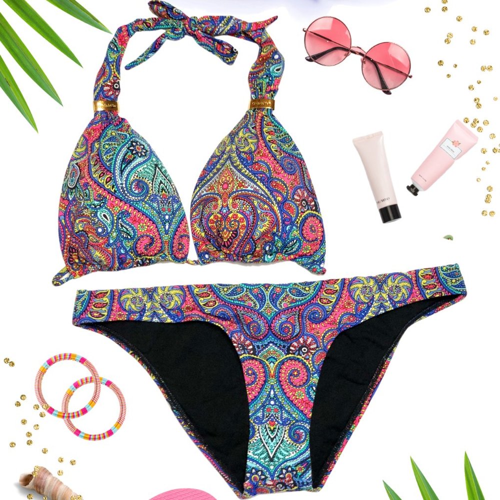 Ondade Mar Two-Piece Swimsuit, Size Small, Paisley